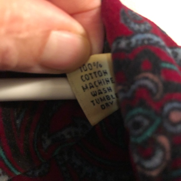 Johnny Cotton Velvet Paisley Vintage Casual Button-Down Shirt Medium - Picture 5 of 7